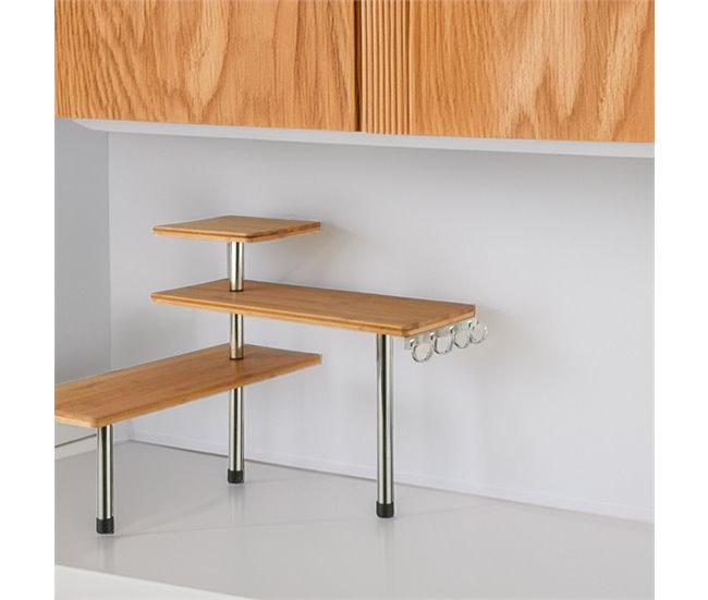 WELL HOME - Prateleira de canto para cozinha, compacta e elegante Cinza