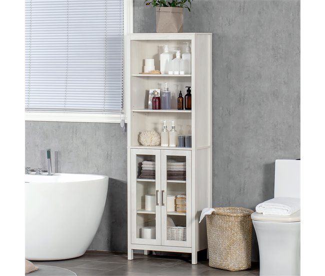 Armário Casa de Banho Melamina de Madeira kleankin Branco