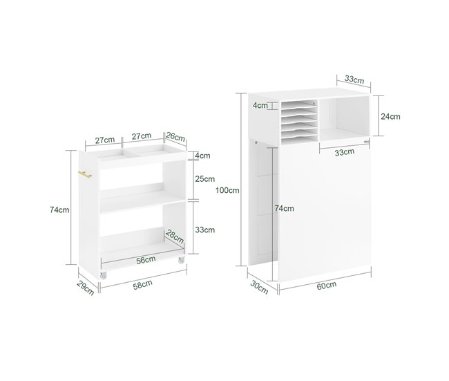 SoBuy ASK12-W Armário de escritório com prateleiras Branco
