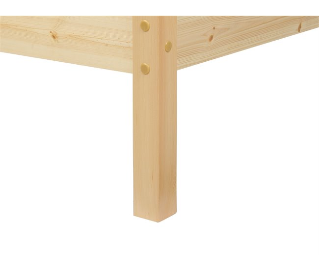 Beliani Cama com estrado Pinho FLORAC Castanho