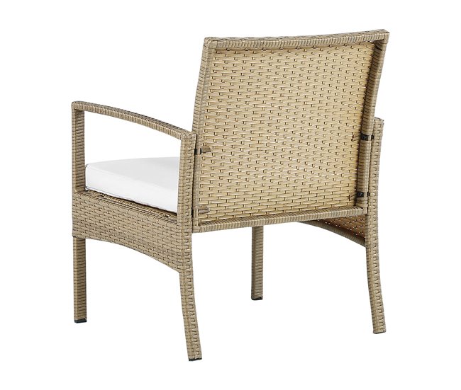 Beliani Conjunto lounge Ratan sintético MARSALA Bege