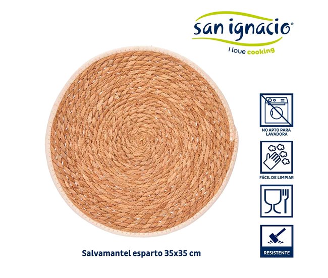 Borda em tecido esparto coleção KINVARA Castanho