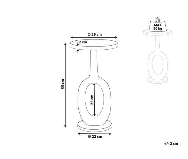 Beliani Mesa de apoio APITI Dourado