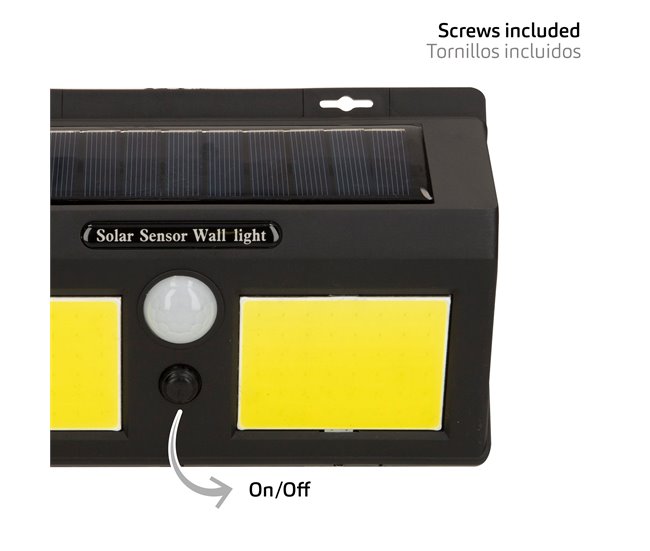 Aktive Conjunto de 6 luminárias solares LED de 500 lúmens Preto