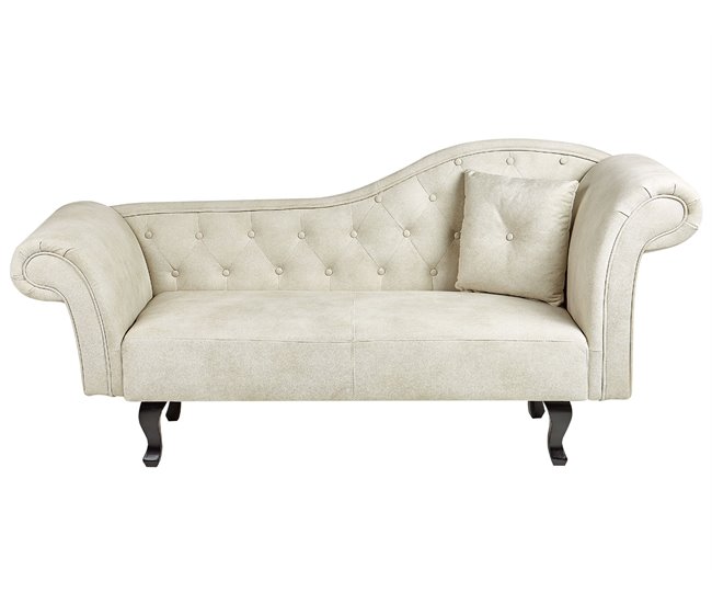 Beliani Chaise longue versão à direita Veludo LATTES Bege