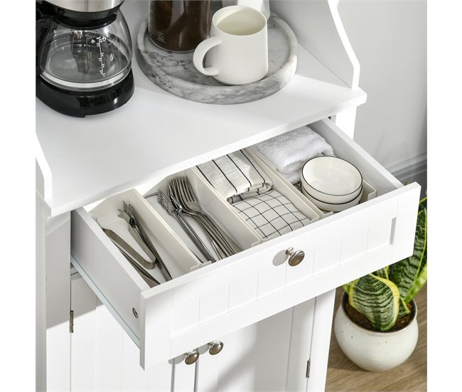 Armário para Micro-Ondas MDF HOMCOM, casa - cozinha Branco