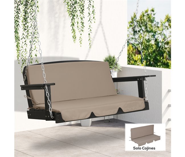 Almofada para Baloiço Poliéster e PP Outsunny Castanho