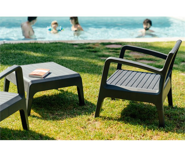 Conjunto de jardim em grafite MIAMI TETE Cinza