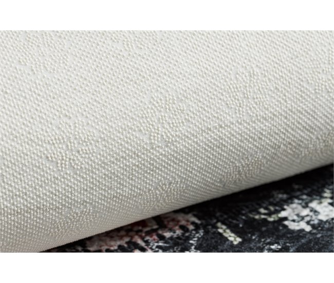 ANDRE 1816D Tapete flores vintage antiderrapante 80x150 Branco/cinza