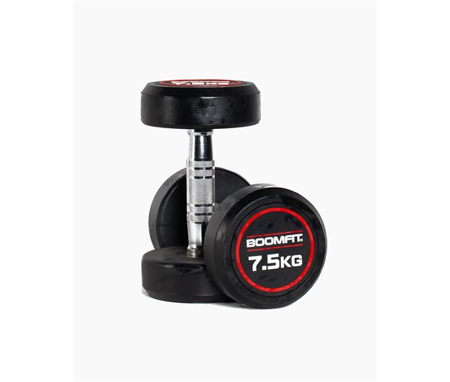 Halteres Redondos de Musculação 7,5Kg (Par) - BOOMFIT Preto