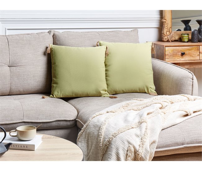 Beliani Almofada decorativa CHMISTAR Verde