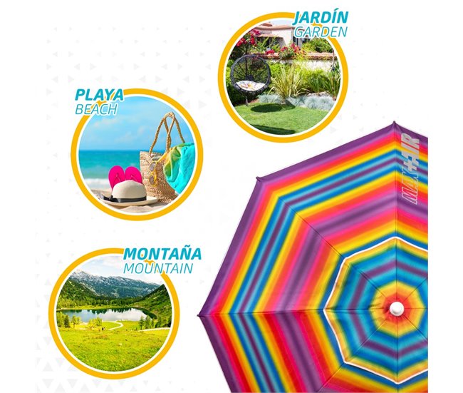 Guarda-sol de praia teto ventilado + proteção UV50 Aktive Beach Multicor