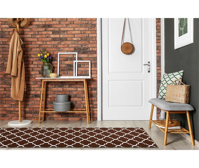 PASSADEIRA BASE ANTIDESLIZANTE TREVO MARROQUINO TRELLIS 30351 80 80x460 Castanho