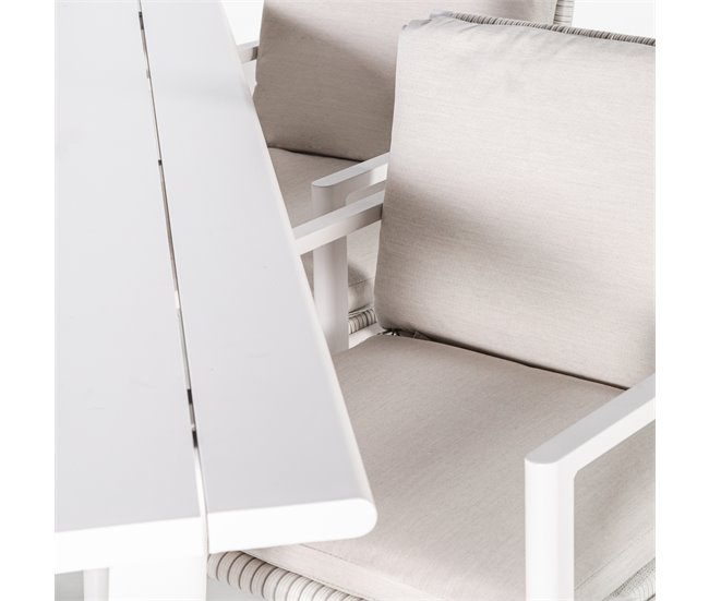 Set de jardim ONIX com mesa retangular e 6 cadeiras Branco