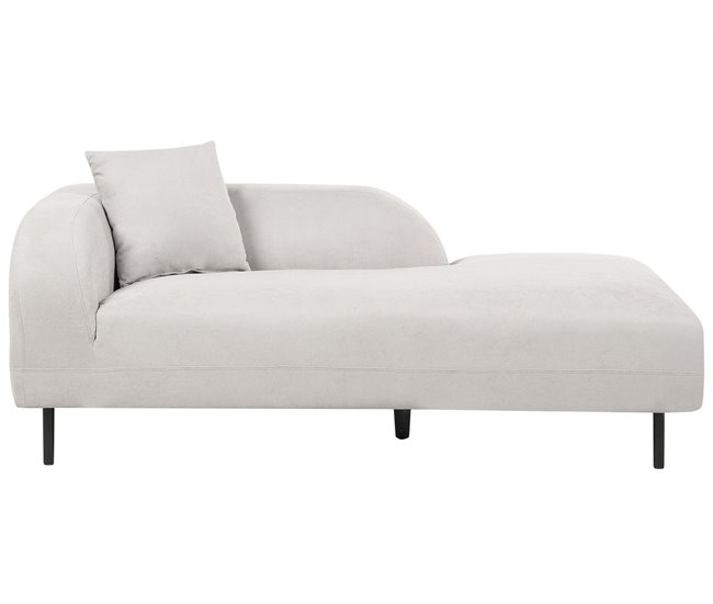 Beliani Chaise longue à esquerda Poliéster LE CRAU Cinza Claro