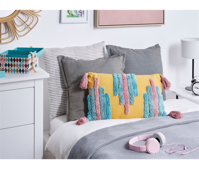 Beliani Almofada decorativa DIJKOT Multicor