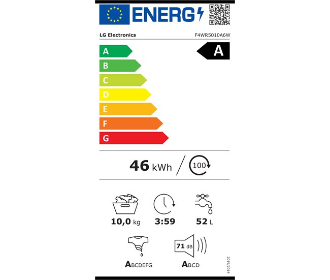 Máquina lavar roupa LG F4WR5010A6W 10kg 1400RPM br Branco