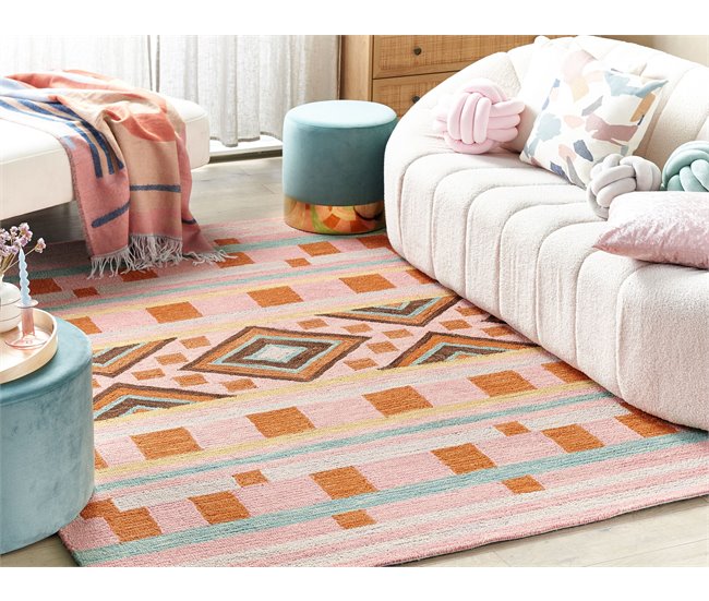 Beliani Entrelaçado YOMRA 140x200 Multicor