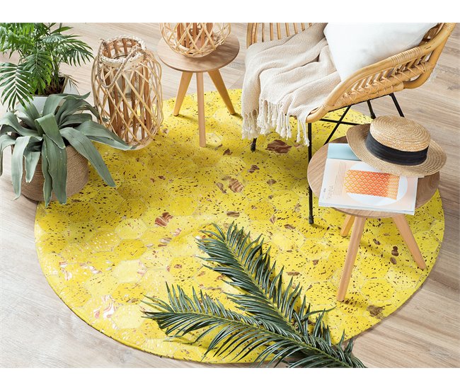 Beliani Pelos curtos ZEYTIN 140x140 Amarelo