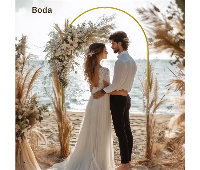 Arco Metálico para Decoração Metal Outsunny Dourado