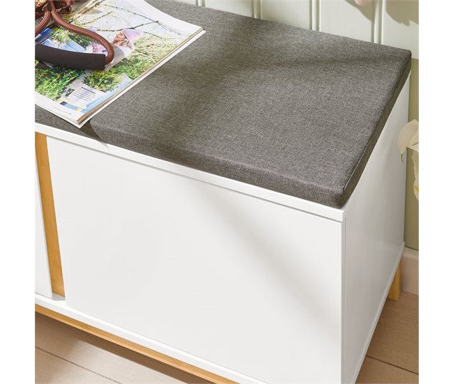 Banco para sapatos com 2 portas FSR117-W SoBuy Branco