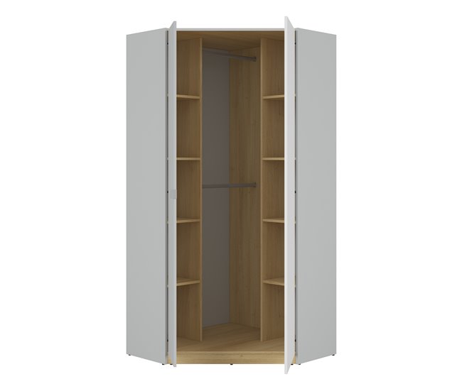 Armário de canto de 2 portas Pop Branco/cinza