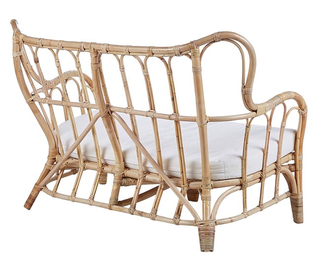 Beliani Conjunto lounge Rattan/vime BRINDISI Creme
