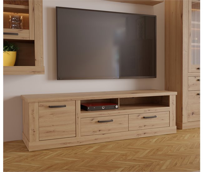 Móvel de TV AREZZO em carvalho artisan Carvalho
