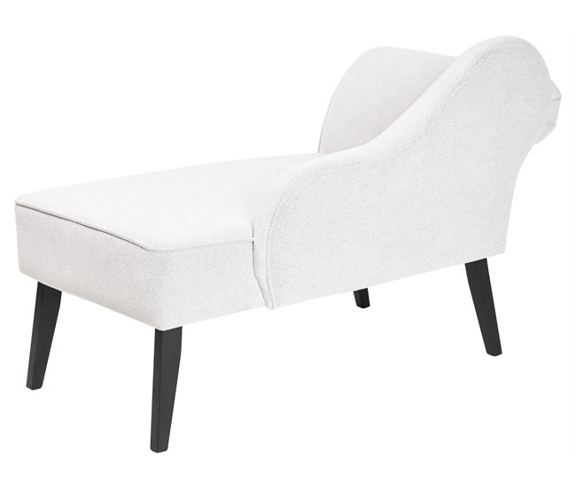 Beliani Chaise longue versão à esquerda Poliéster BIARRITZ Branco