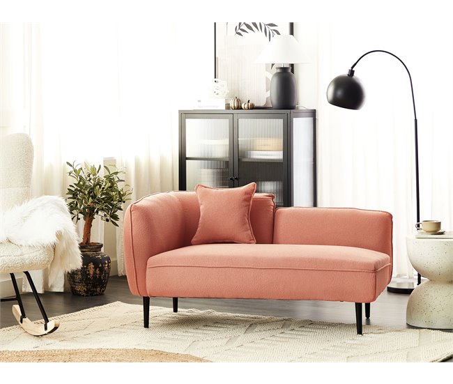 Beliani Chaise longue à esquerda Bouclé CHEVANNES Cinza Escuro