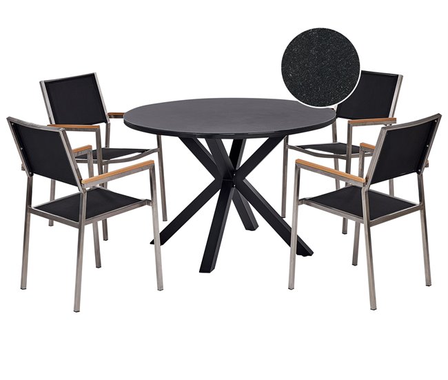 Beliani Conjunto de refeição MALETTO/GROSSETO Preto
