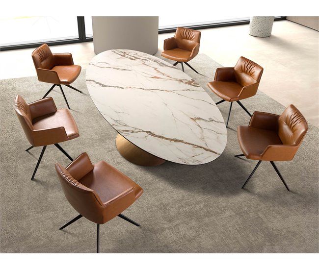 ANGEL CERDA Tabela de jantar oval 240x120 Branco