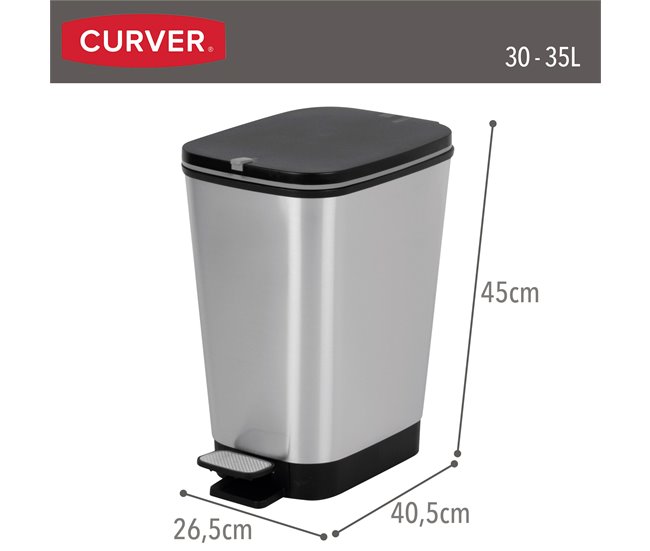 Curver Contentor com pedal Chic Bin 30-35L Cinza
