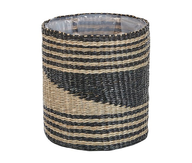 Beliani Conjunto de 3 vasos para plantas RATTAIL Bege