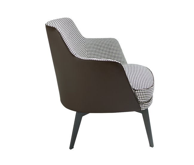 ANGEL CERDA Cadeirão estofado em tecido houndstooth Cinza