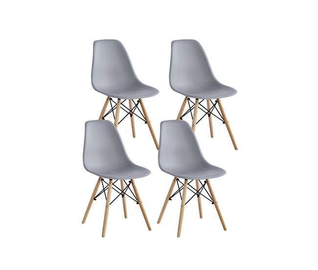 Mesa de jantar ou cozinha branca/cambria + 4 cadeiras cinza estilo nórdico 138x80 Branco/ Bege