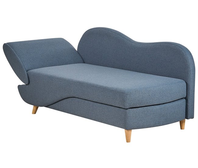 Beliani Chaise longue Linho MERI Azul