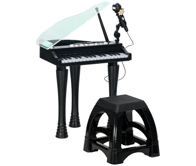 Piano para Crianças ABS, PP e Acrílico AIYAPLAY Preto