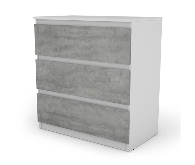 Cómoda 3 gavetas ELEGANZA Branco/cinza