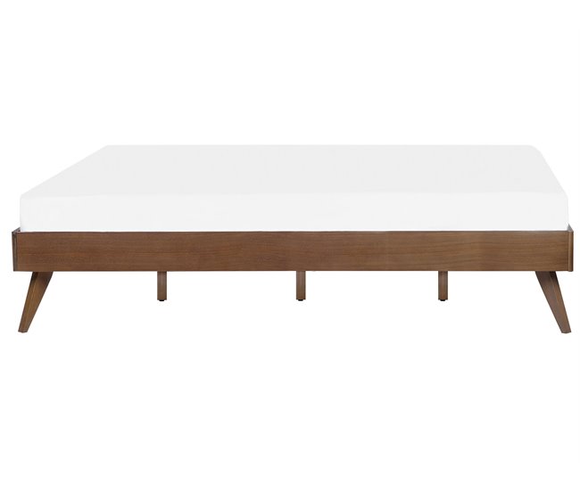 Beliani Cama com estrado MDF BERRIC 148x202 Castanho