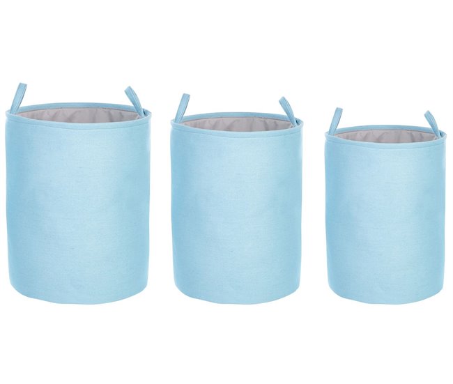 Beliani Cesto de roupa ARCHA Azul Claro