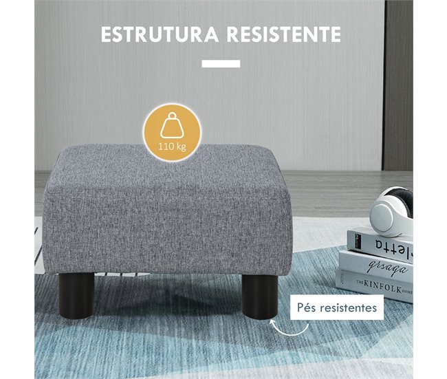 Apoio para os Pés Poliéster HOMCOM, casa - quarto Cinza