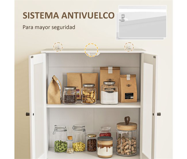 Armário de Cozinha Melamina de Madeira HOMCOM, casa - cozinha Branco