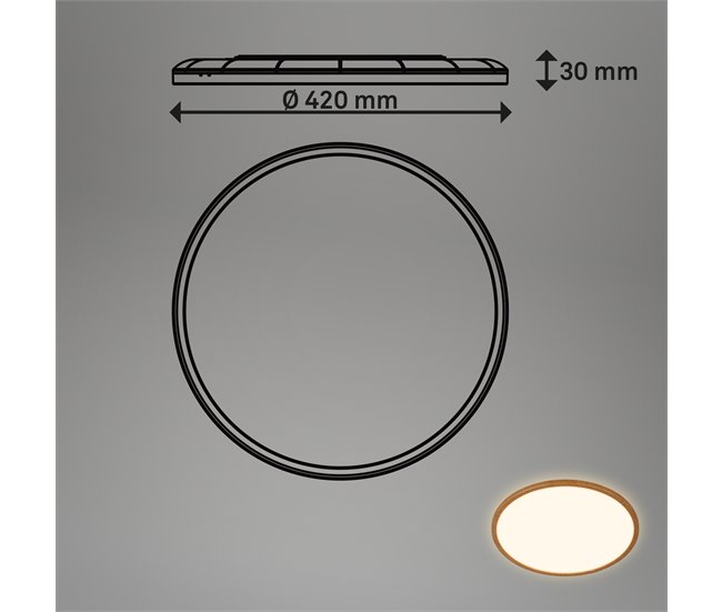 Plafon TAVA WOOD DOWNLIGHT 1 LED marca BRILONER Madeira