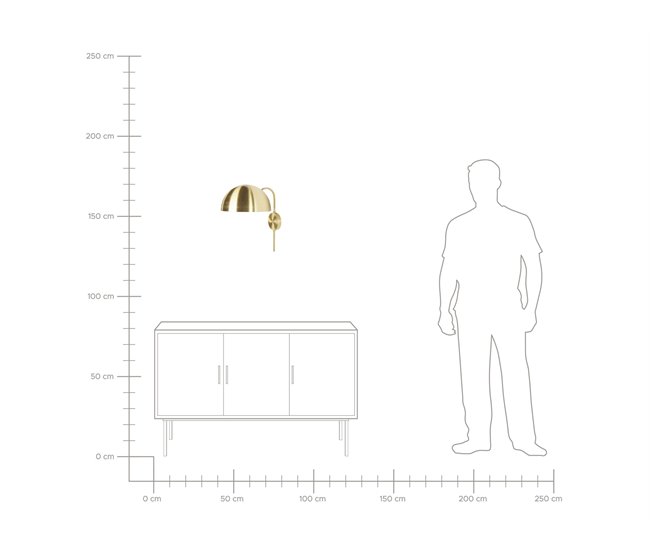 Beliani Candeeiro de parede WAMPU Dourado