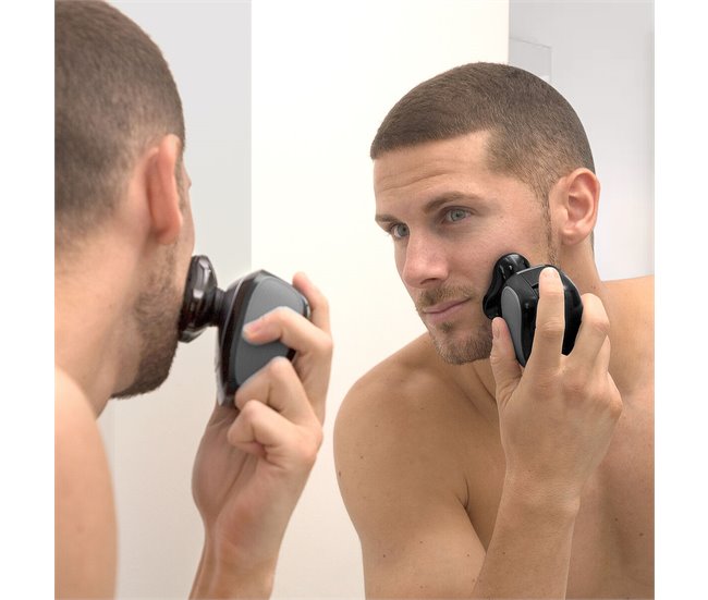 Máquina de Barbear Recarregável Ergonómica Multifunções 5 em 1 Preto