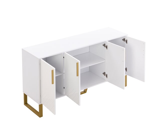 Aparador de mdf com 4 portas Branco