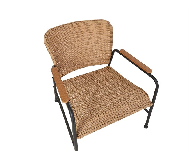 Beliani Conjunto lounge Ratan sintético OFANTO Natural