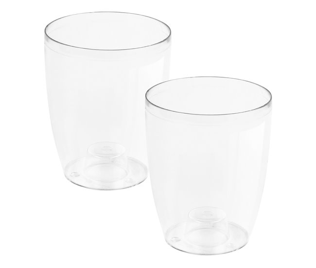2x Maceter de orquídea plástica Transparente