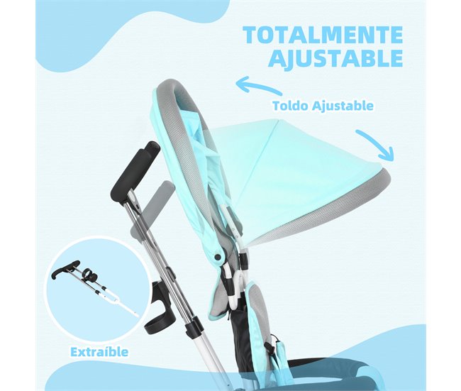 Triciclo Evolutivo para Bebés Metal e Plástico HOMCOM Verde